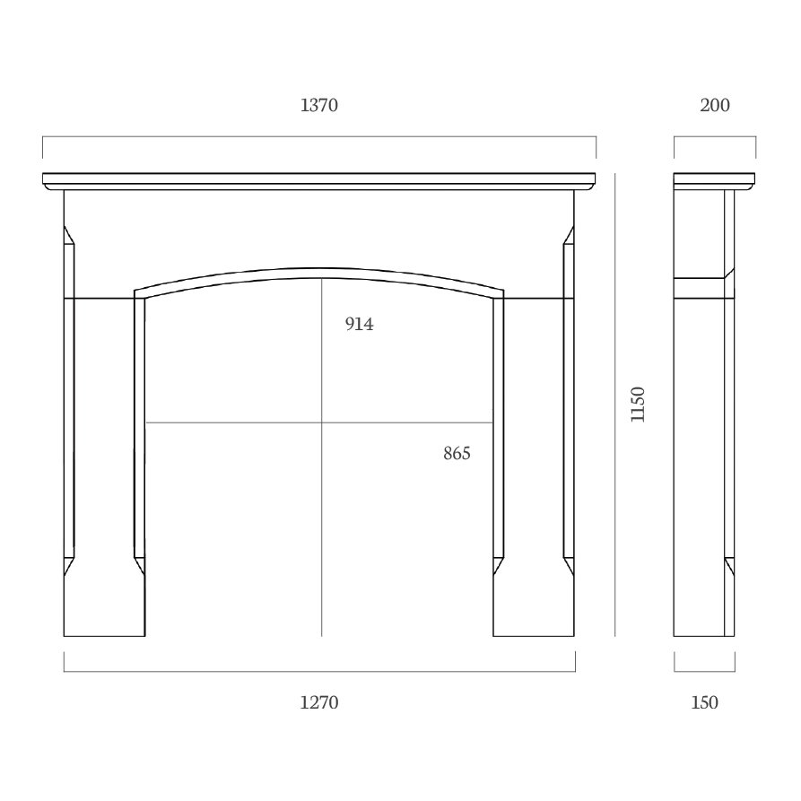 Capital Fireplaces Bellingham 54 Stone Mantel & Surround Bradley